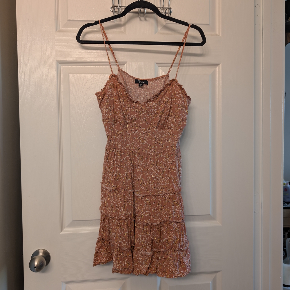 Floral Spaghetti Strap Corset Dress